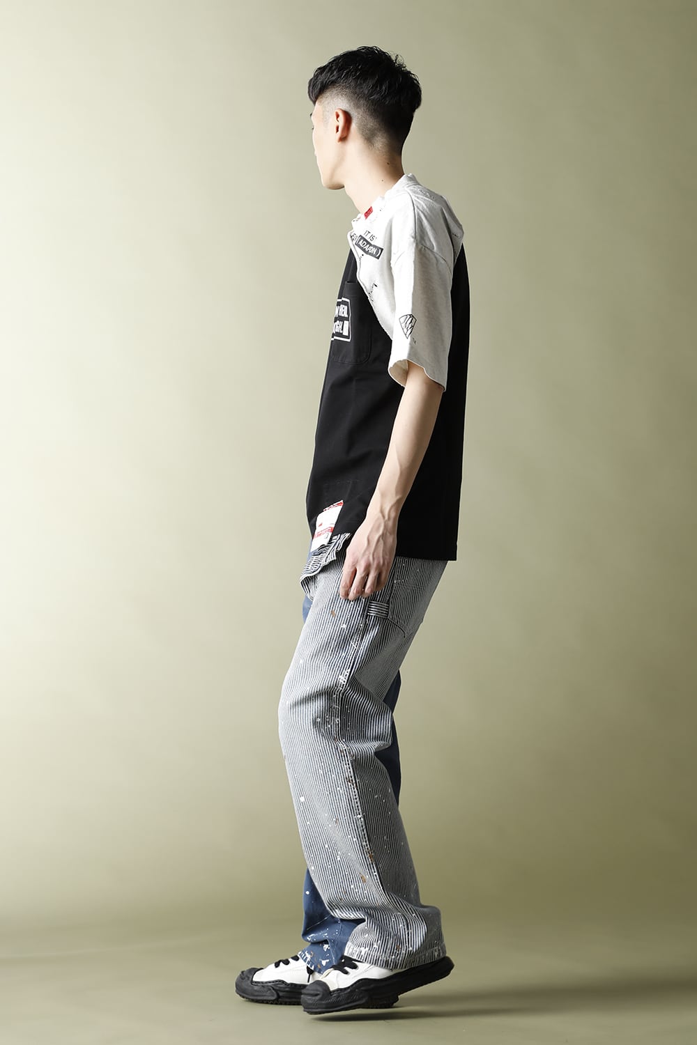 Partly double T-shirt Black