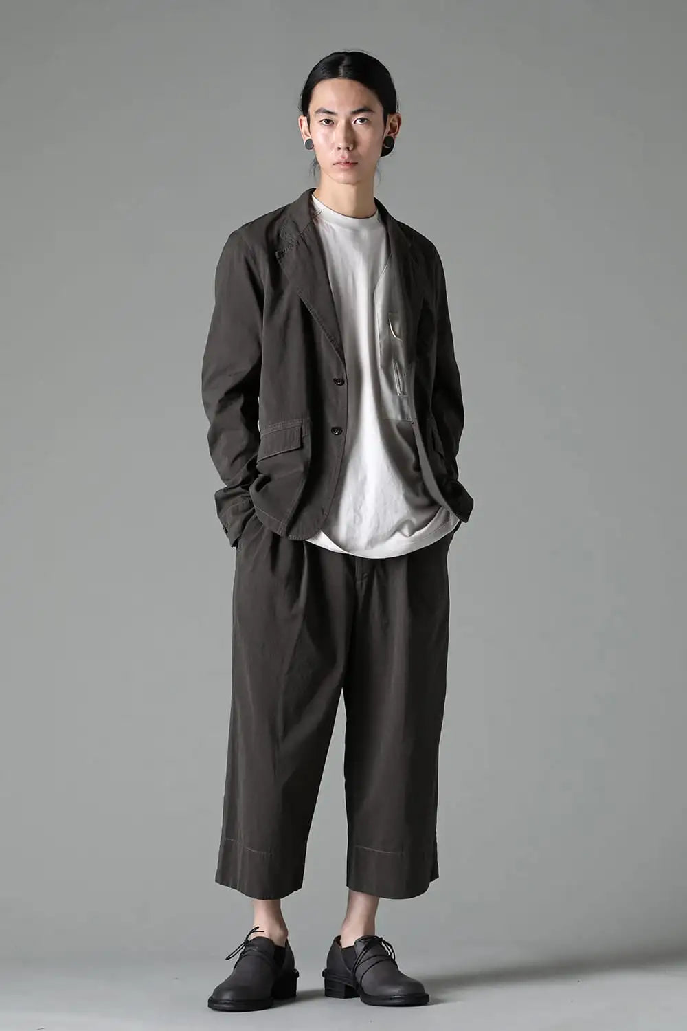 Dry Cotton Wide-Cropped Pants  Olive Drab