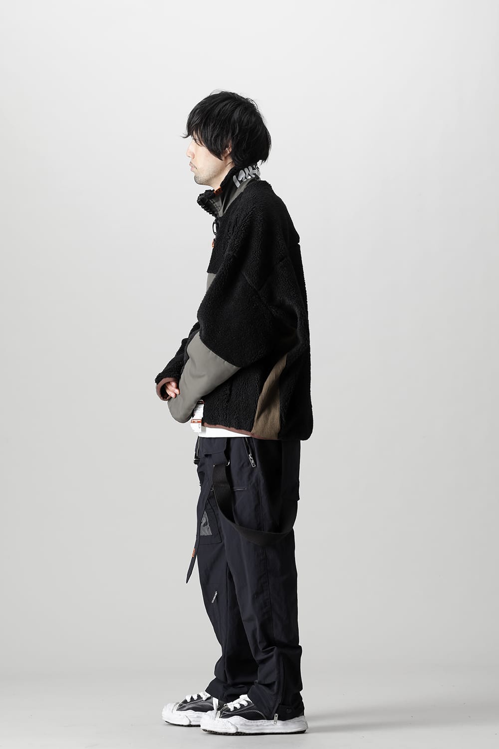 Wide back boa blouson Black