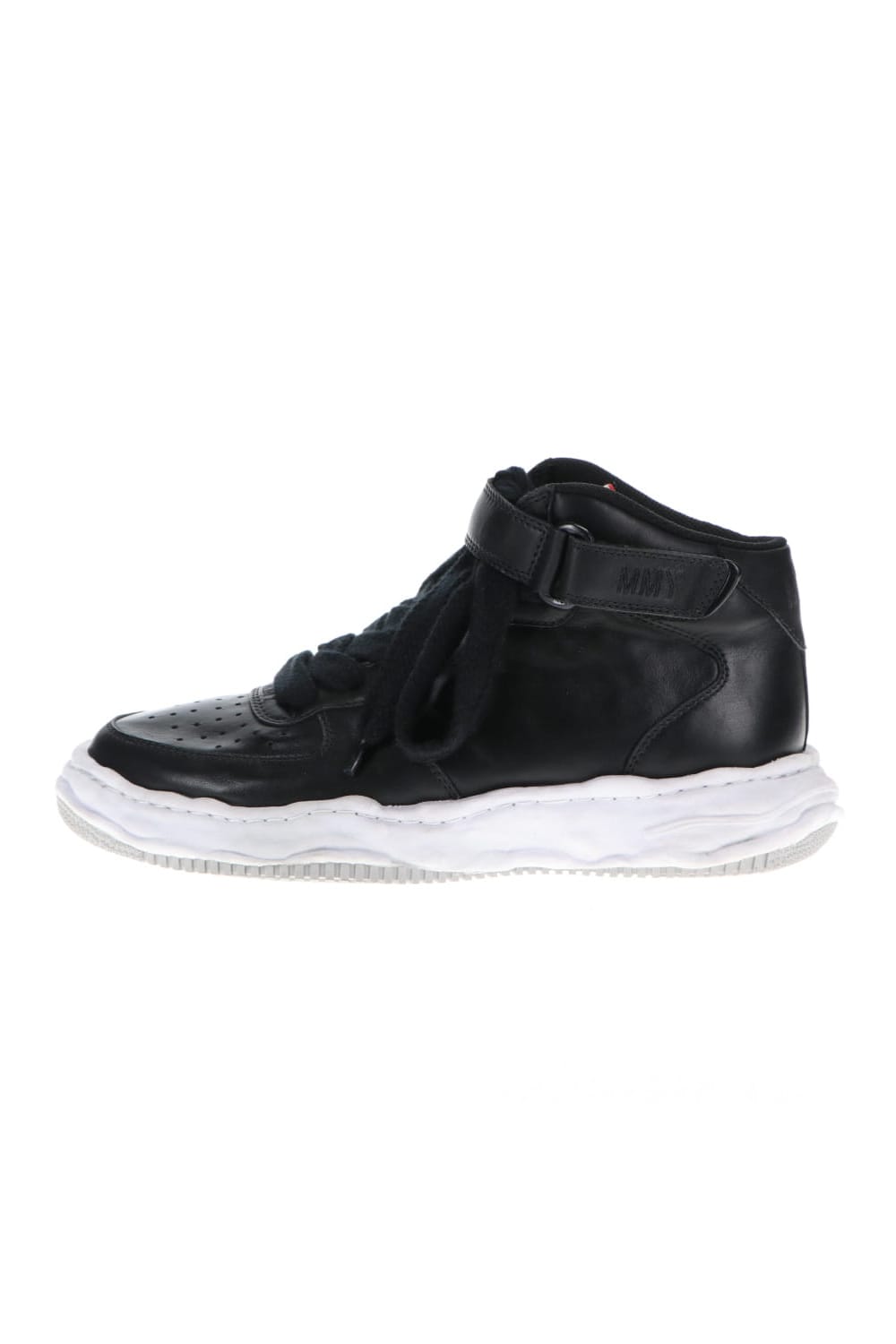 WAYNE high - original sole leather  High-Top sneakers Black