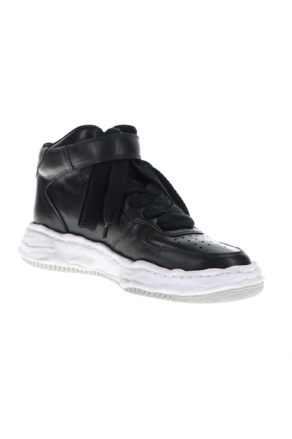 WAYNE high - original sole leather  High-Top sneakers Black