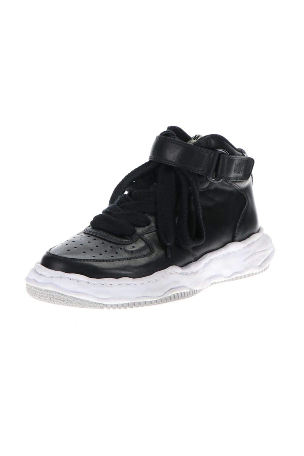 WAYNE high - original sole leather  High-Top sneakers Black