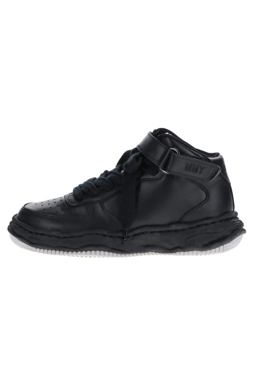 WAYNE high - original sole leather  High-Top sneakers Black/Black