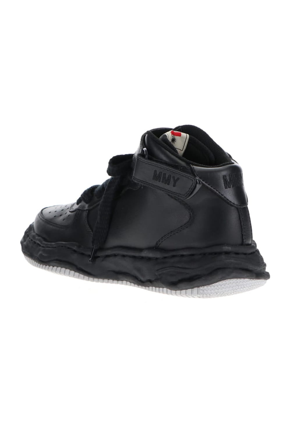 WAYNE high - original sole leather  High-Top sneakers Black/Black