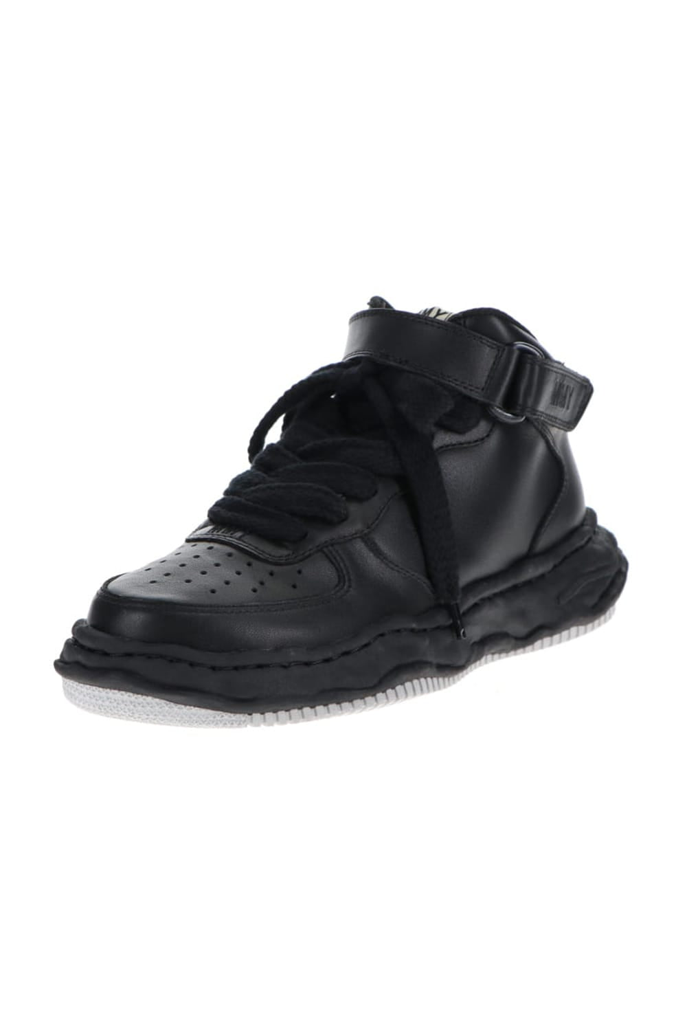 WAYNE high - original sole leather  High-Top sneakers Black/Black