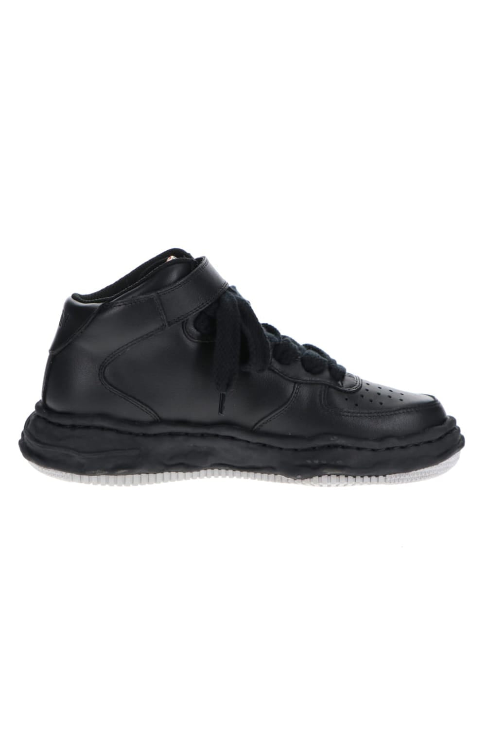 WAYNE high - original sole leather  High-Top sneakers Black/Black