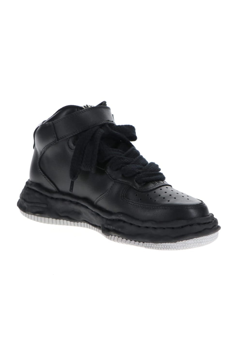 WAYNE high - original sole leather  High-Top sneakers Black/Black