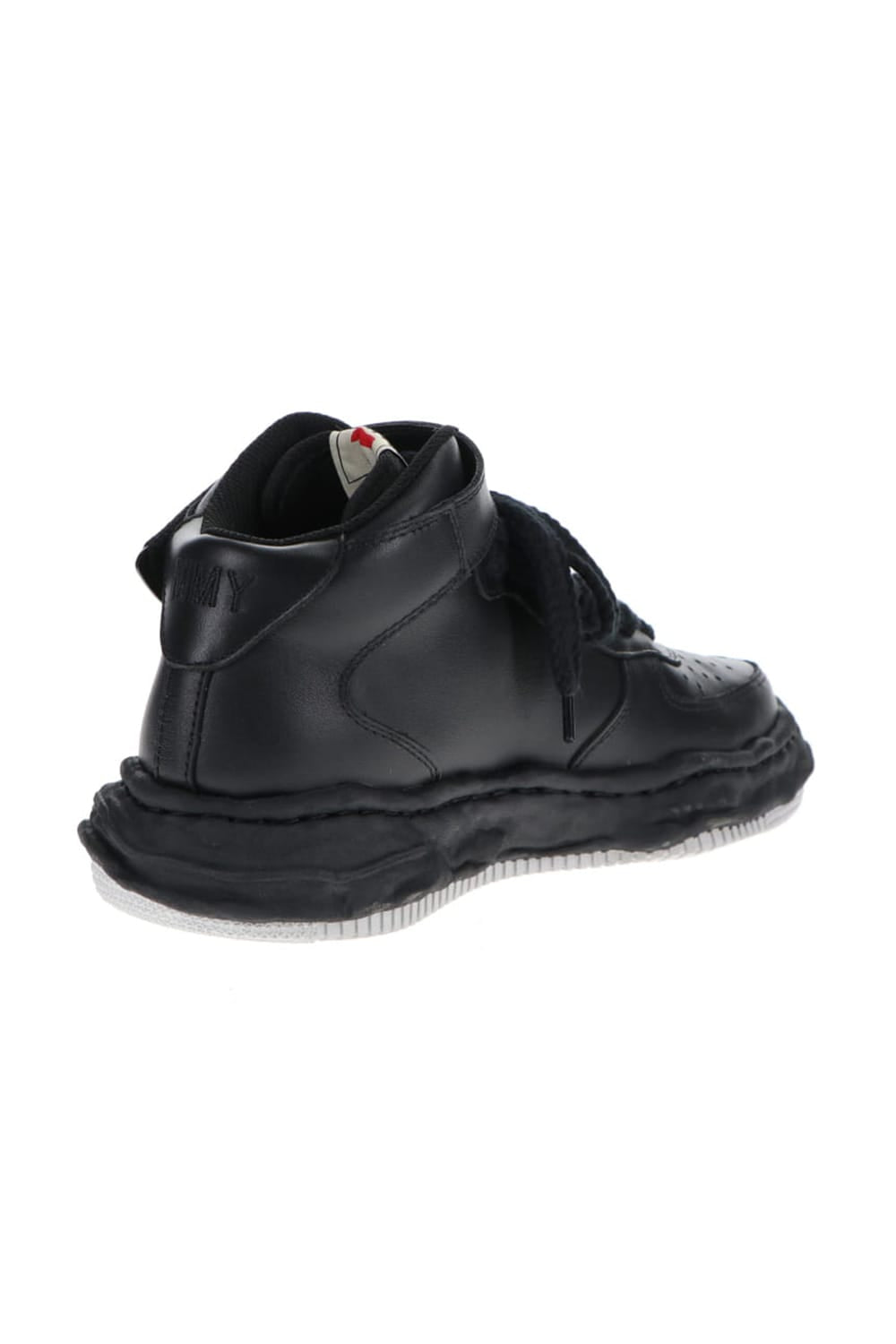 WAYNE high - original sole leather  High-Top sneakers Black/Black