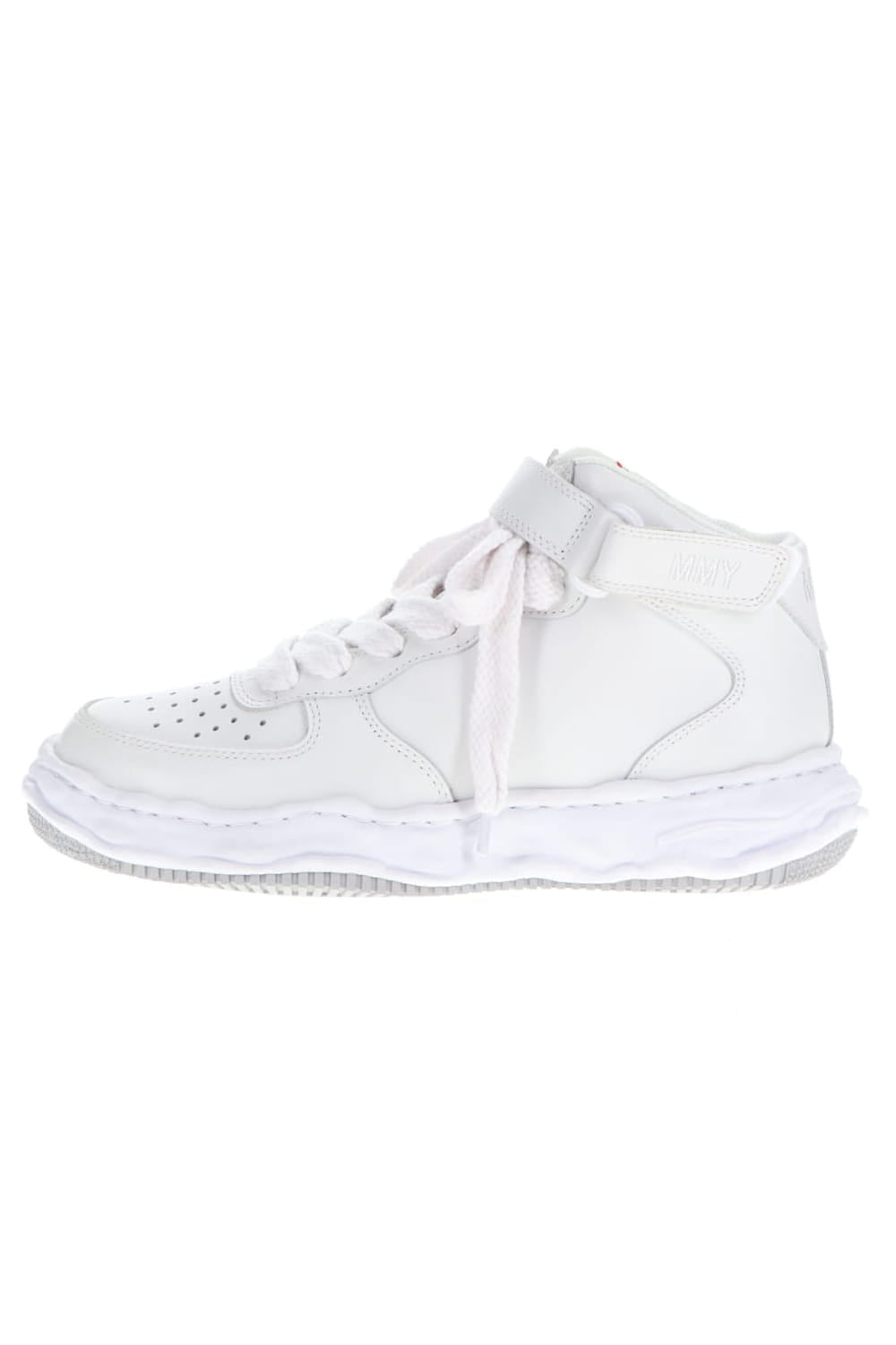 WAYNE high - original sole leather  High-Top sneakers White