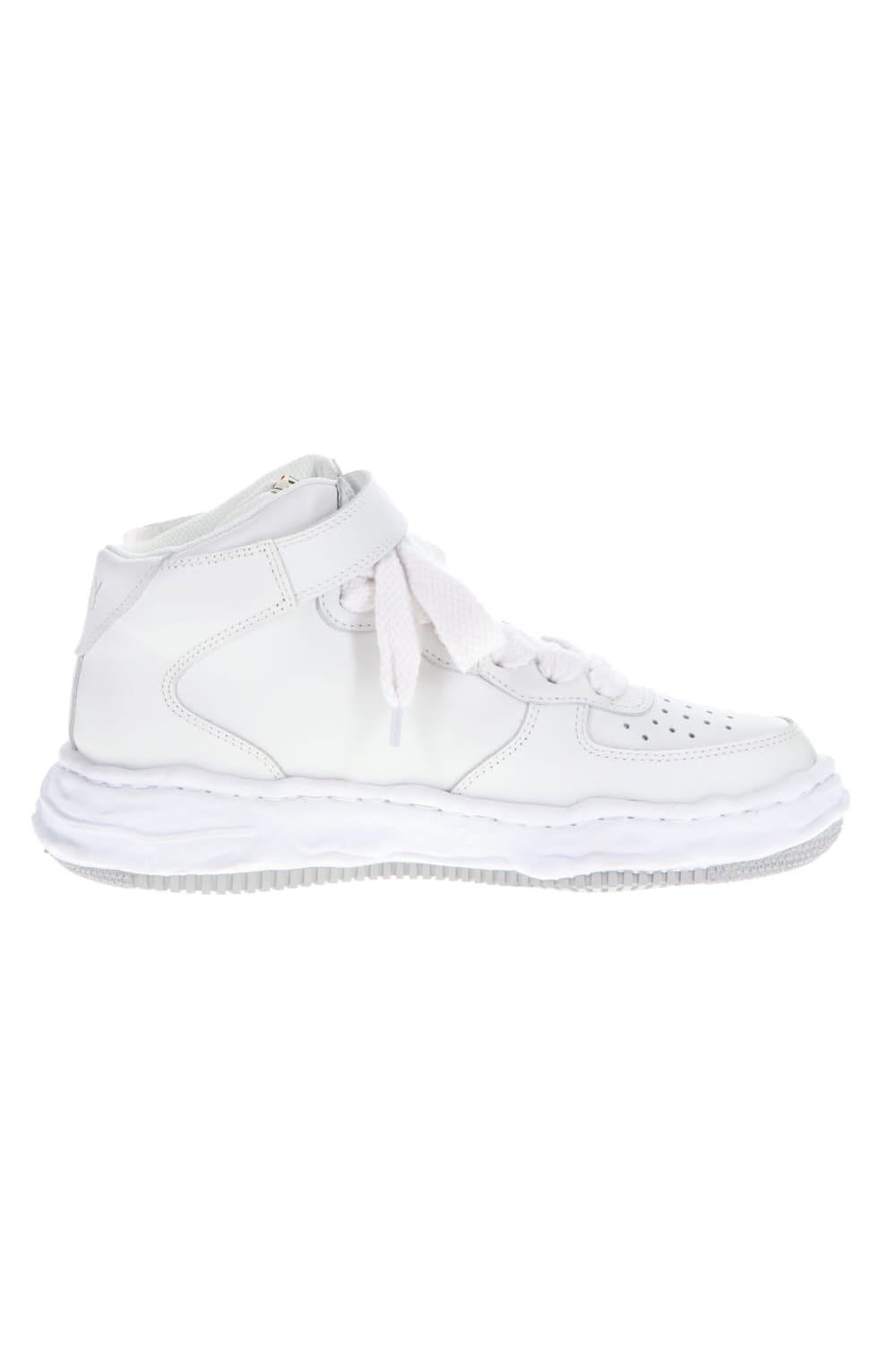 WAYNE high - original sole leather  High-Top sneakers White