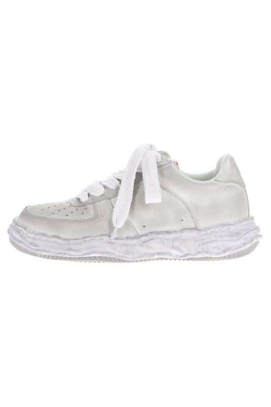 -WAYNE low-original distressed effect sole leather Low-Top sneakers White