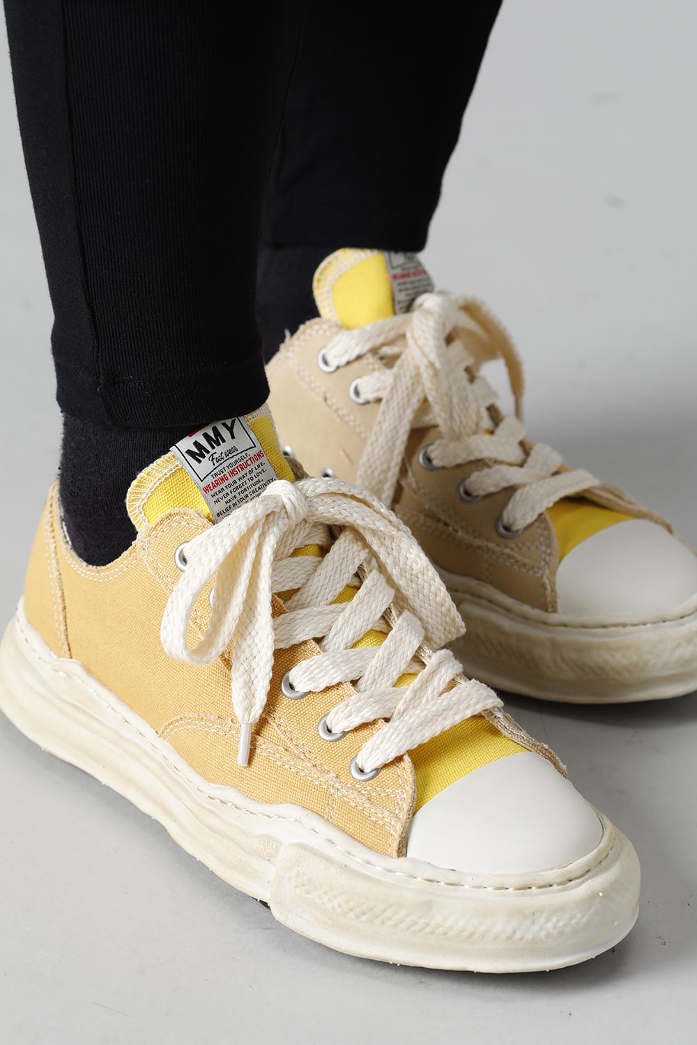 -PETERSON low- Over-dyed original sole canvas Low-Top sneakers Yellow