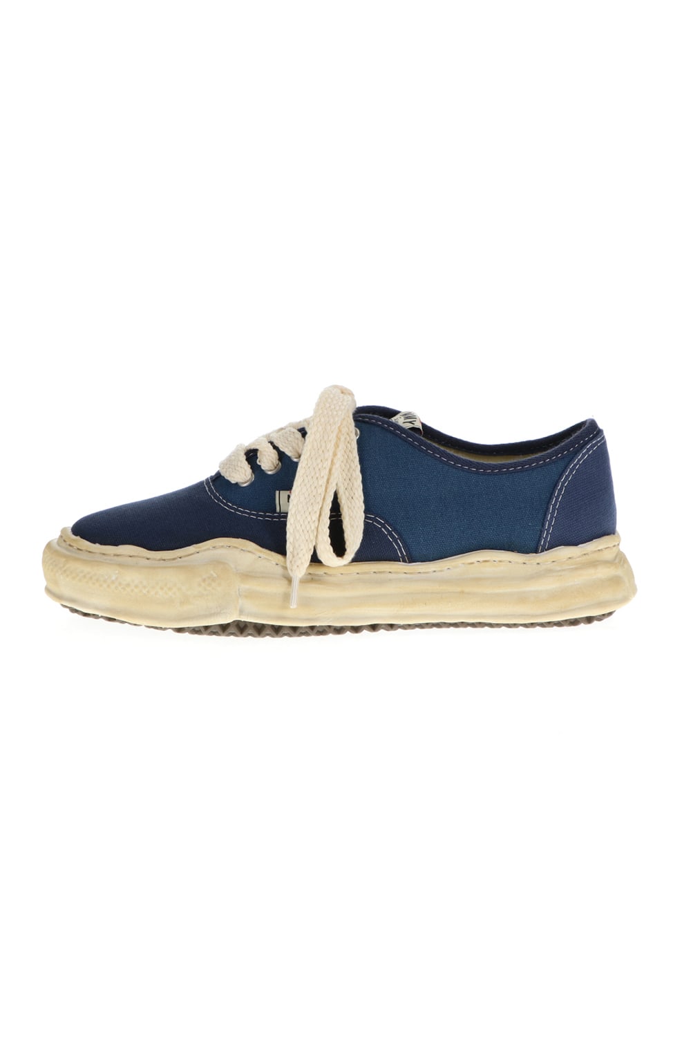 -BAKER- Over-dyed original sole canvas Low-Top sneakers Blue
