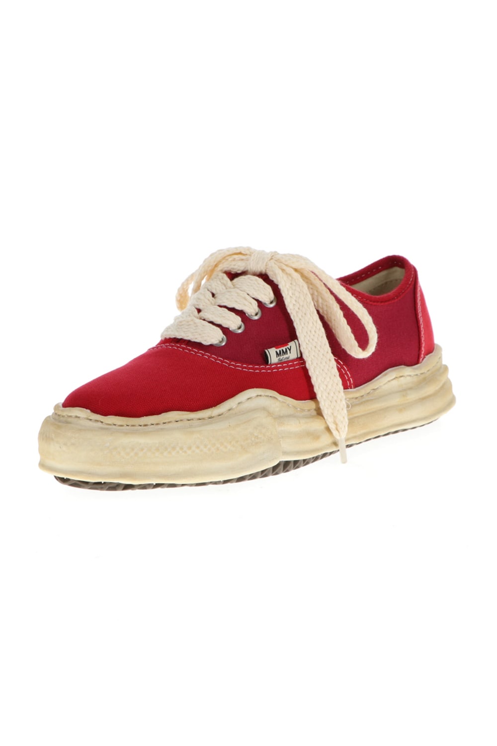 -BAKER- Over-dyed original sole canvas Low-Top sneakers Red