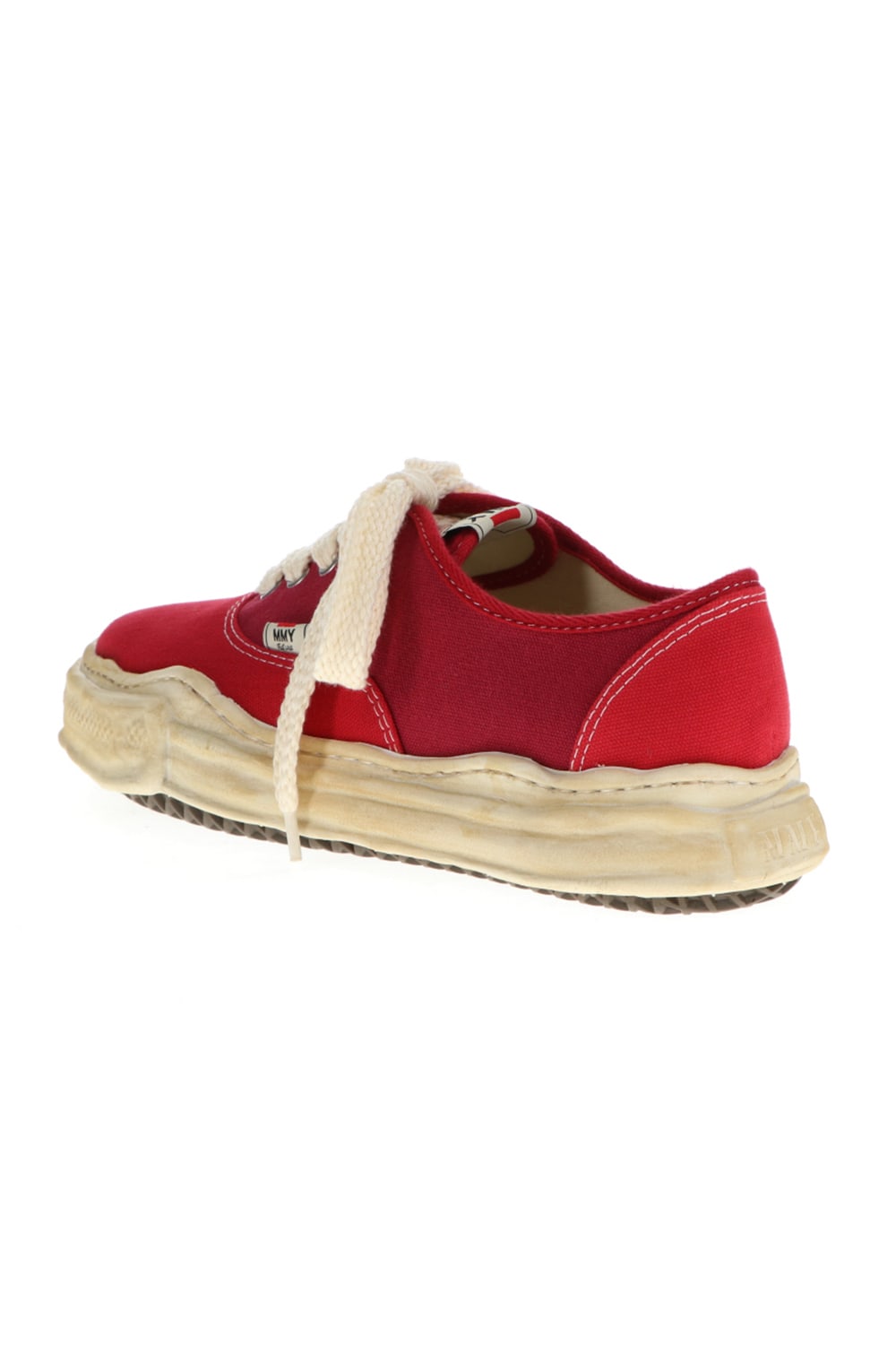 -BAKER- Over-dyed original sole canvas Low-Top sneakers Red