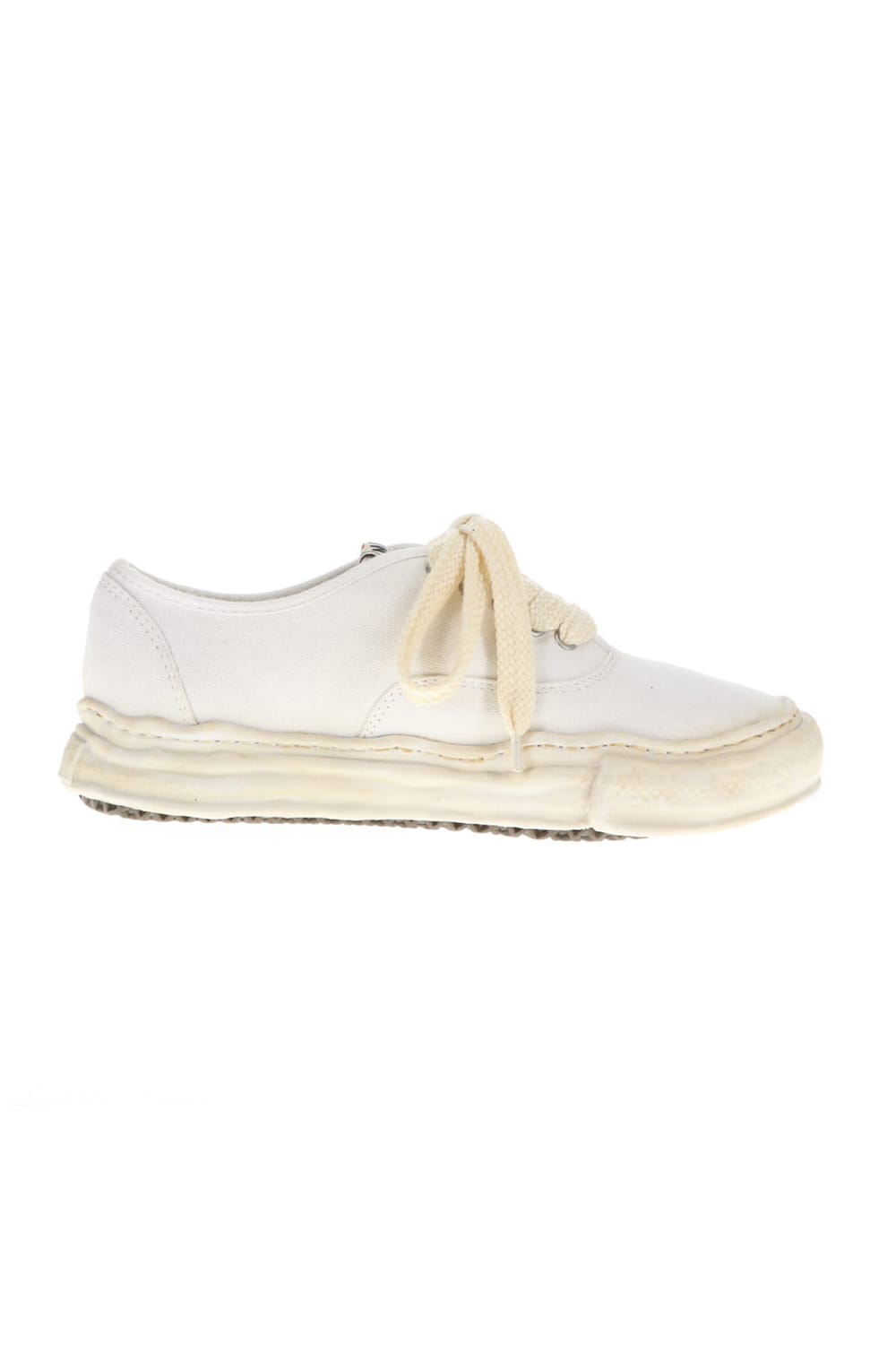 -BAKER- Over-dyed original sole canvas Low-Top sneakers White