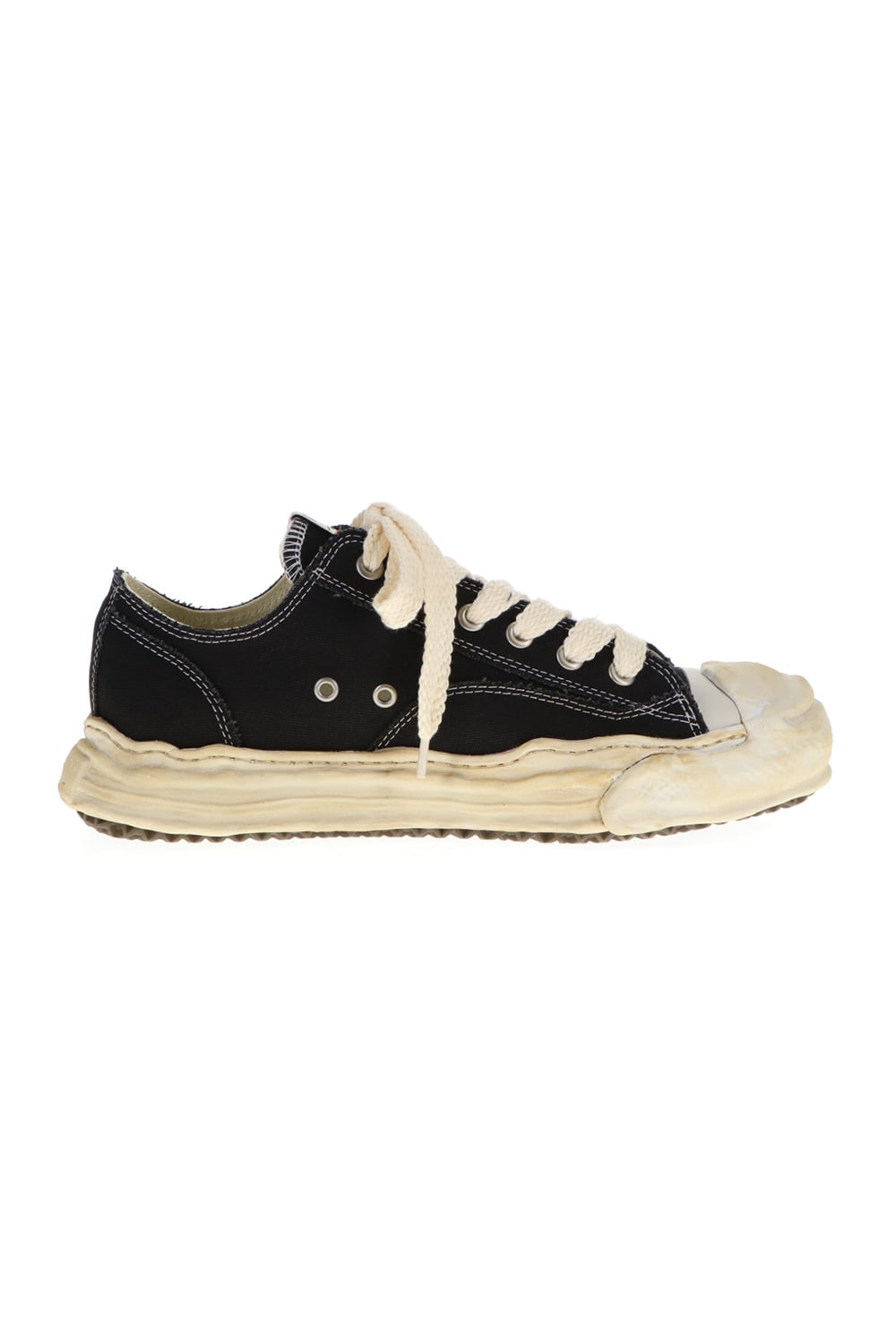 -HANK- Over-dyed original sole canvas Low-Top sneakers Black