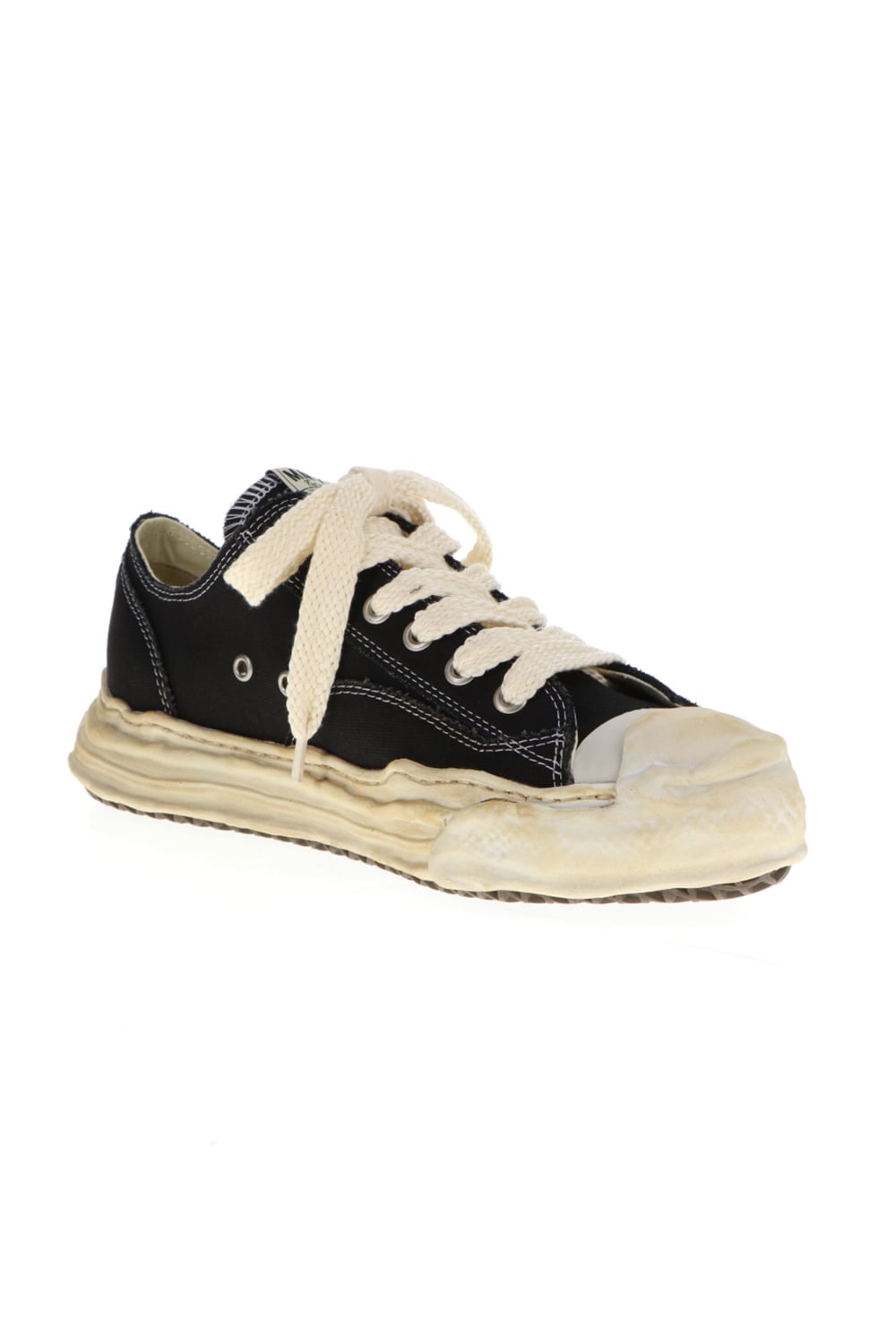 -HANK- Over-dyed original sole canvas Low-Top sneakers Black