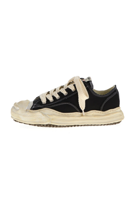 -HANK- Over-dyed original sole canvas Low-Top sneakers Black