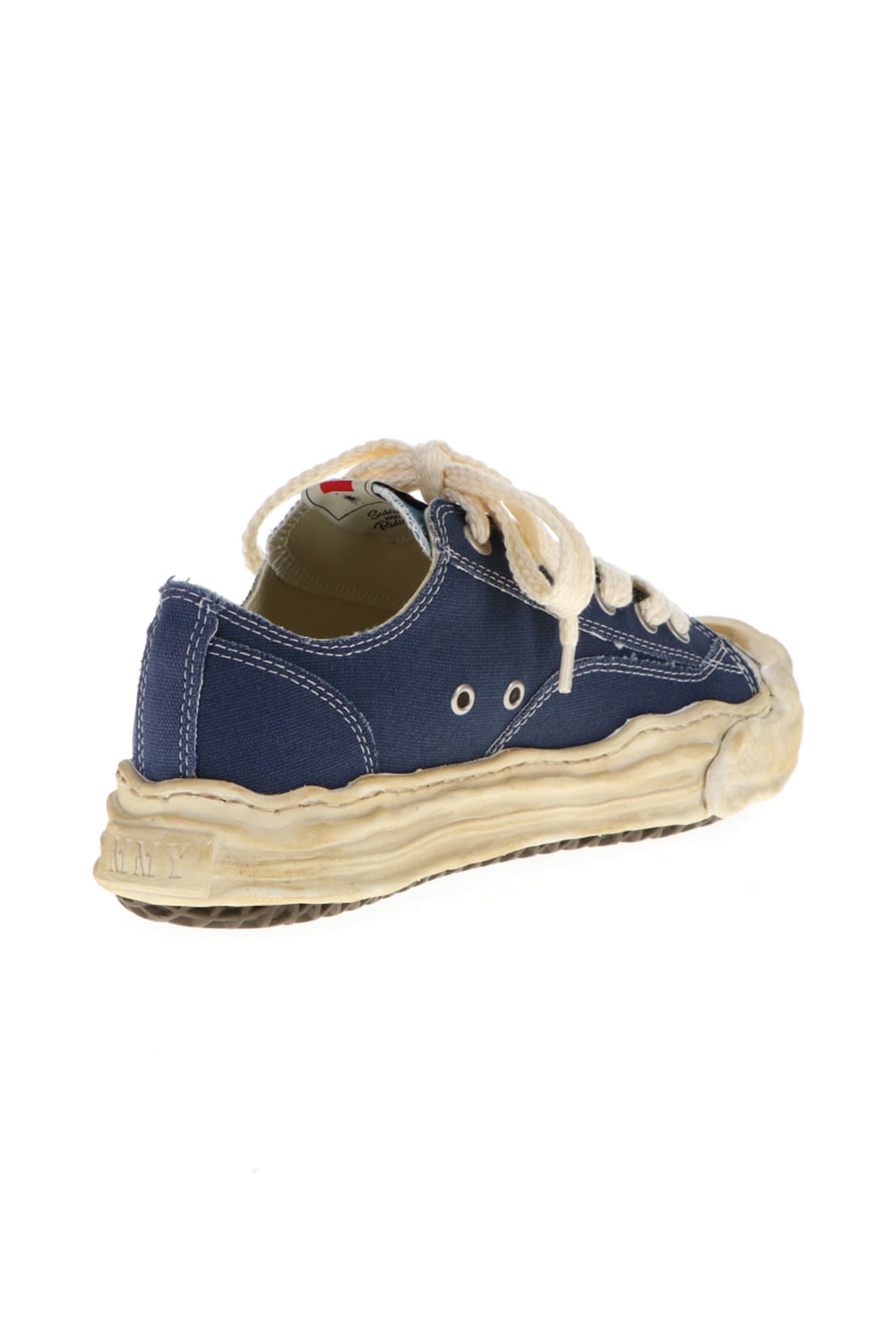 -HANK- Over-dyed original sole canvas Low-Top sneakers Blue