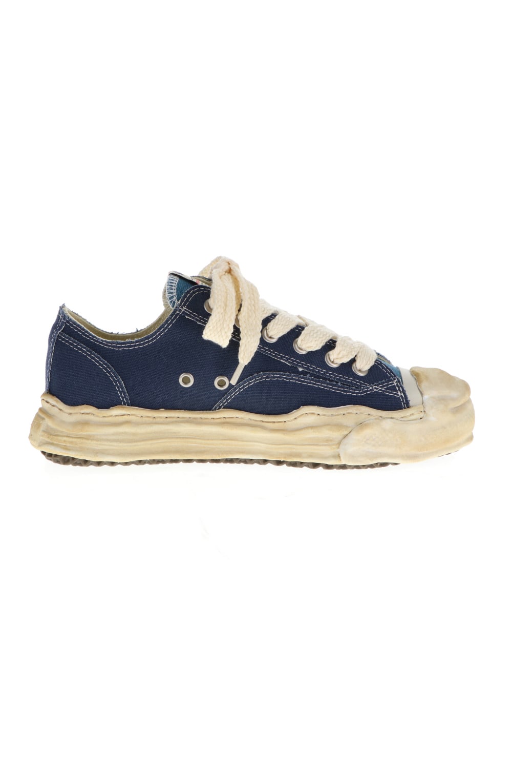 -HANK- Over-dyed original sole canvas Low-Top sneakers Blue