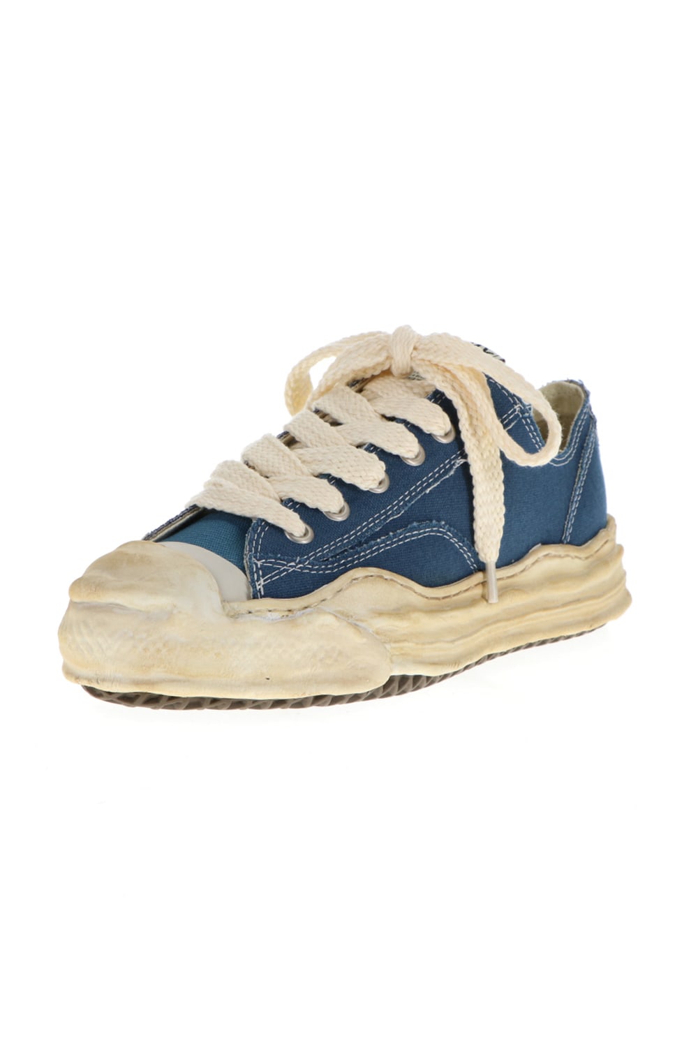 -HANK- Over-dyed original sole canvas Low-Top sneakers Blue