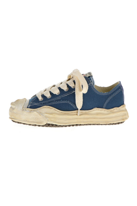 -HANK- Over-dyed original sole canvas Low-Top sneakers Blue