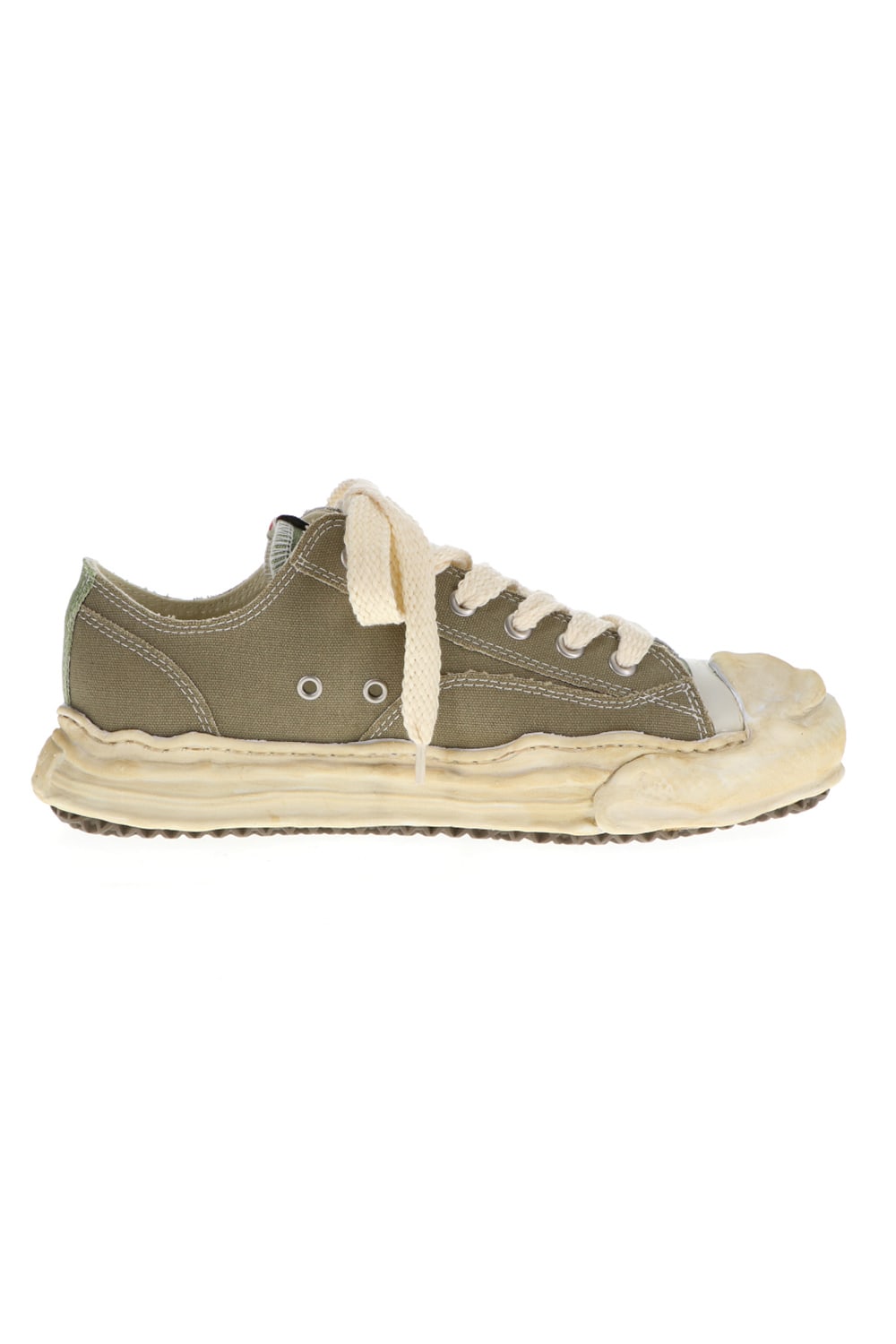 -HANK- Over-dyed original sole canvas Low-Top sneakers Green