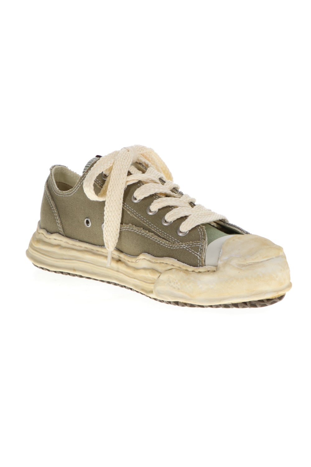 -HANK- Over-dyed original sole canvas Low-Top sneakers Green