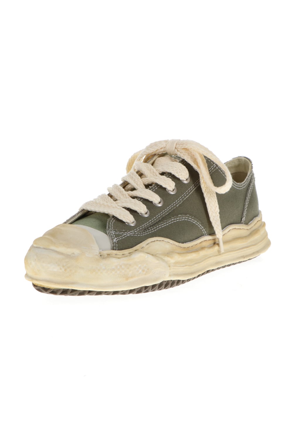 -HANK- Over-dyed original sole canvas Low-Top sneakers Green