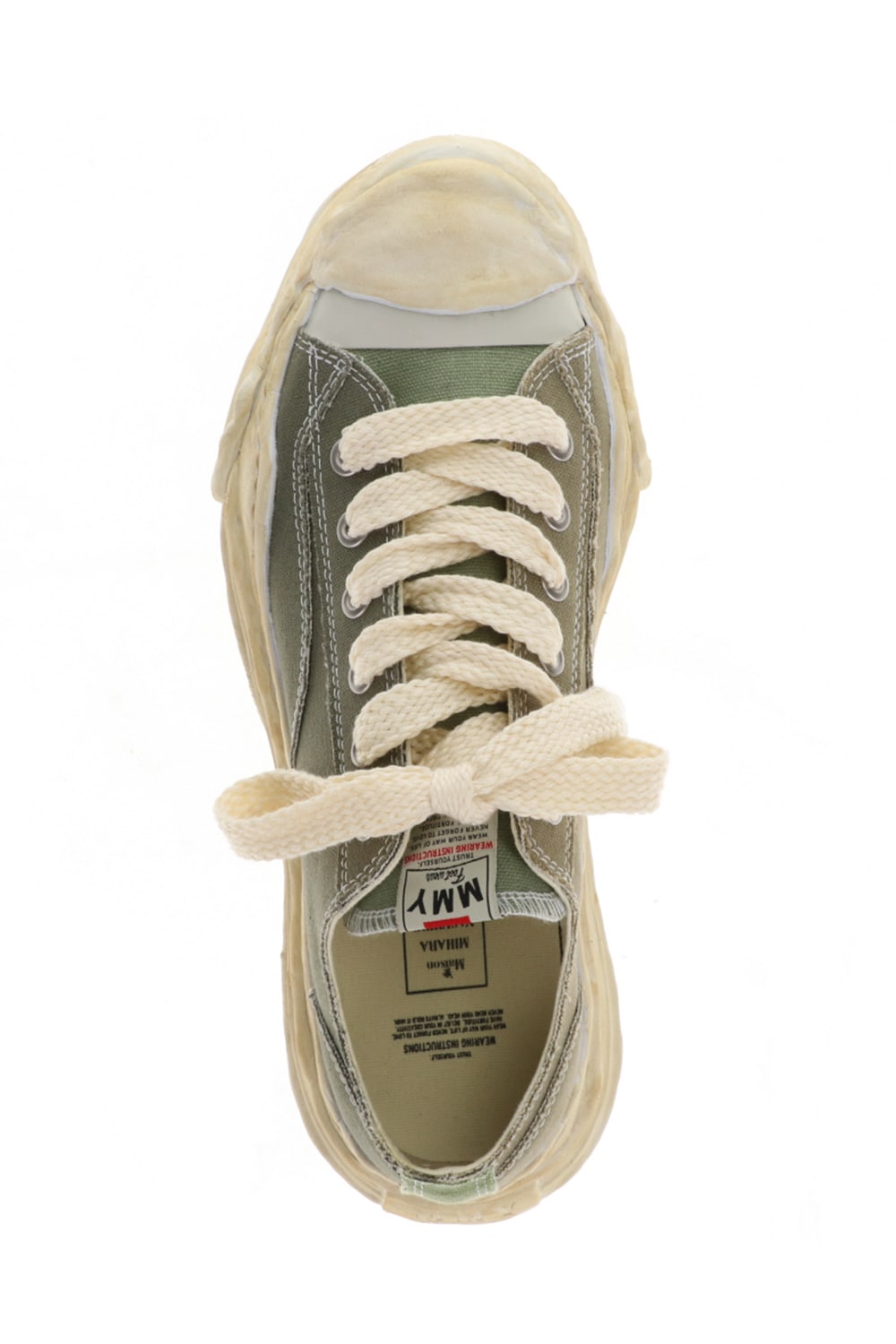 -HANK- Over-dyed original sole canvas Low-Top sneakers Green