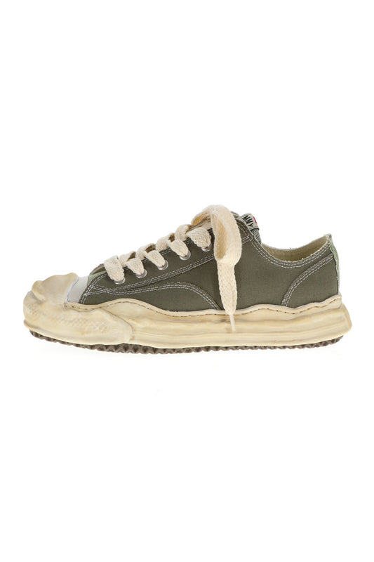 -HANK- Over-dyed original sole canvas Low-Top sneakers Green