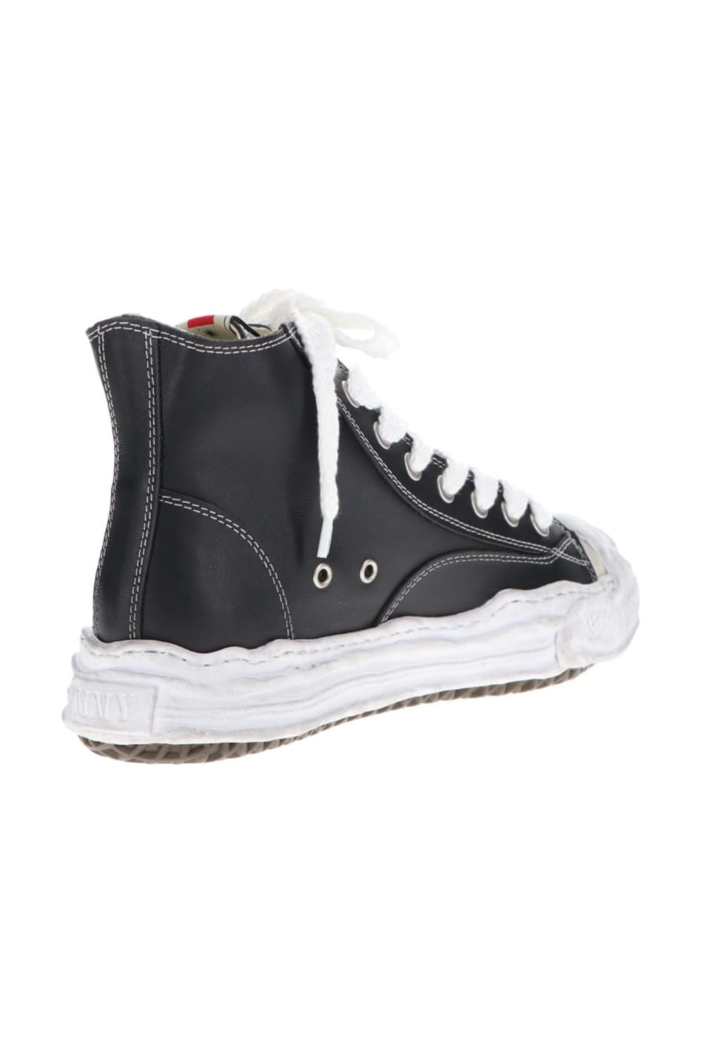 -HANK high- original distressed effect sole leather High-Top sneakers Black