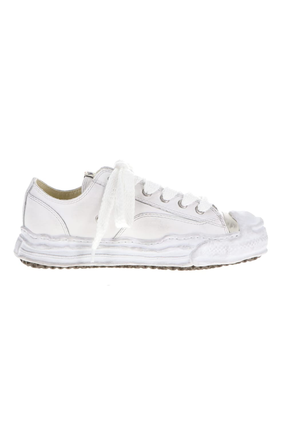 -HANK low- original distressed effect sole leather Low-Top White