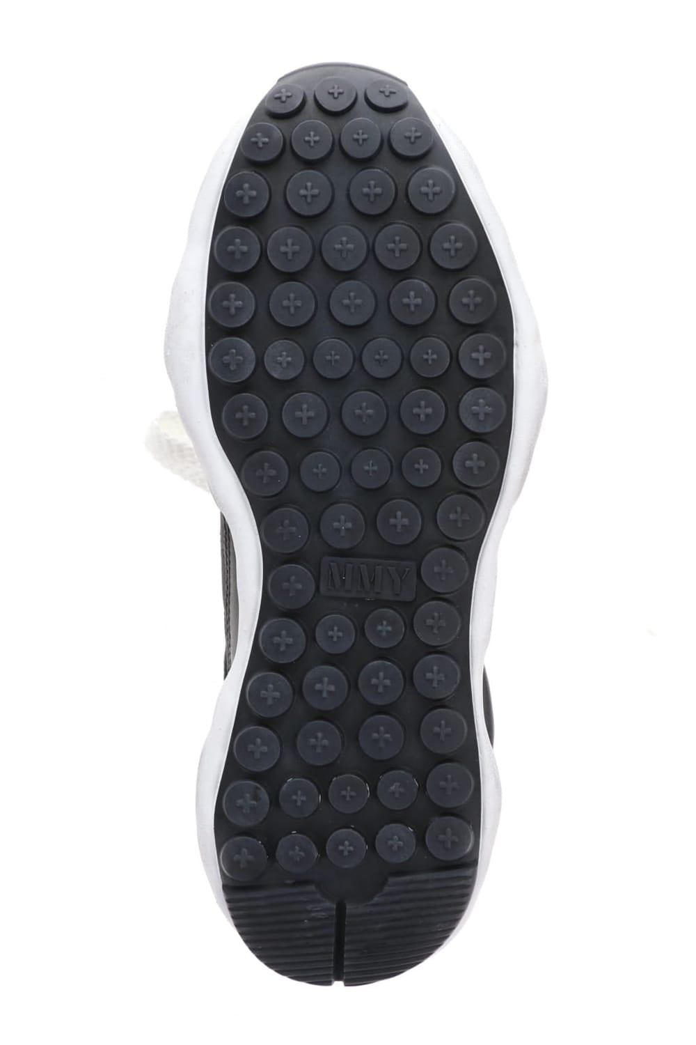 Original distressed effect sole leather Runner sneaker Black