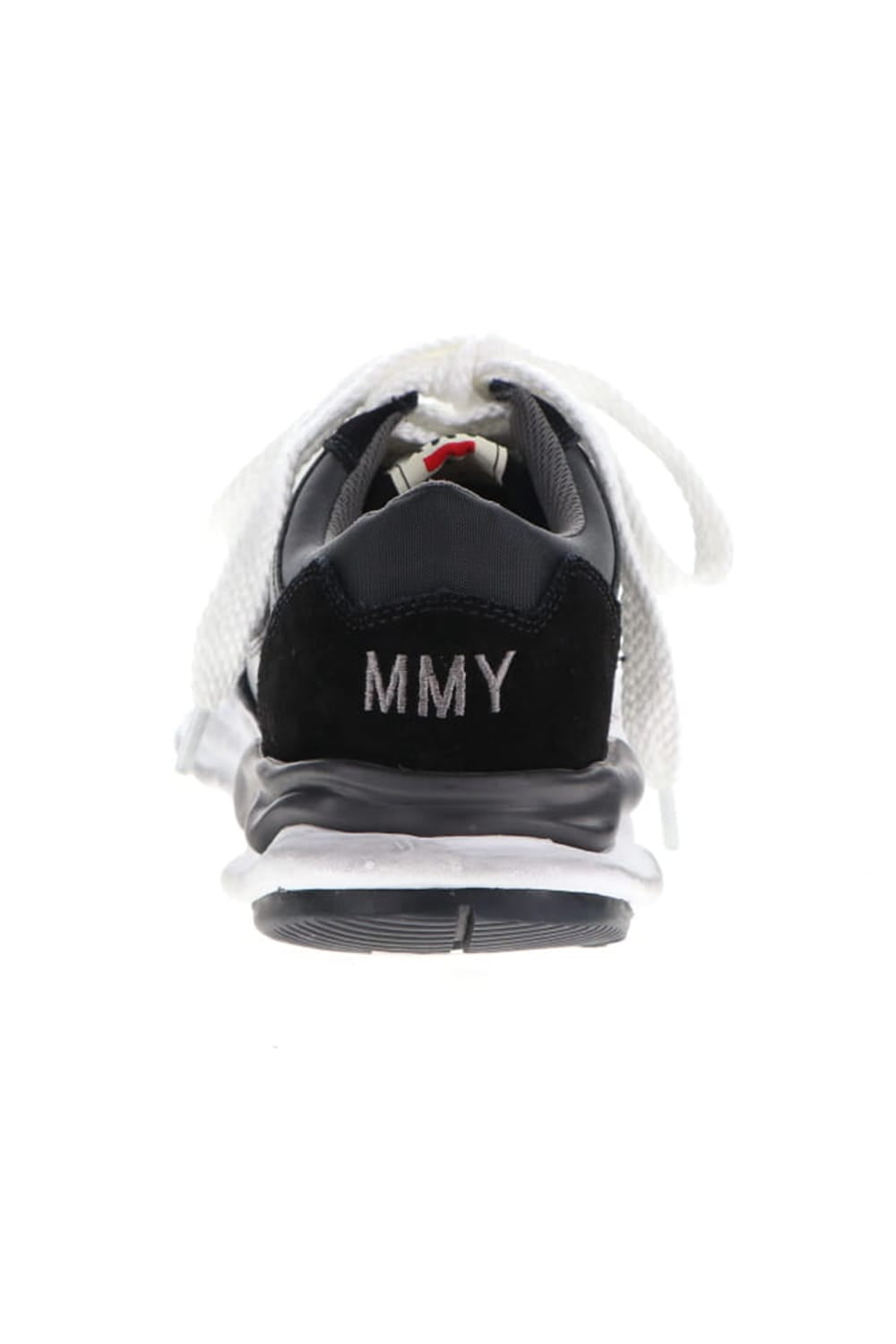 Original distressed effect sole leather Runner sneaker Black