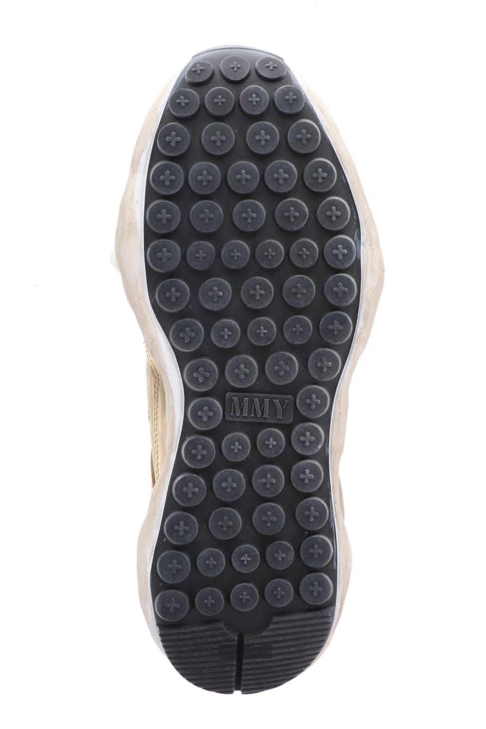 Original distressed effect sole leather Runner sneaker Gold