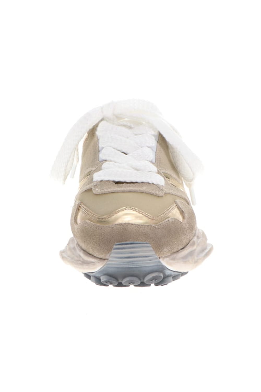 Original distressed effect sole leather Runner sneaker Gold