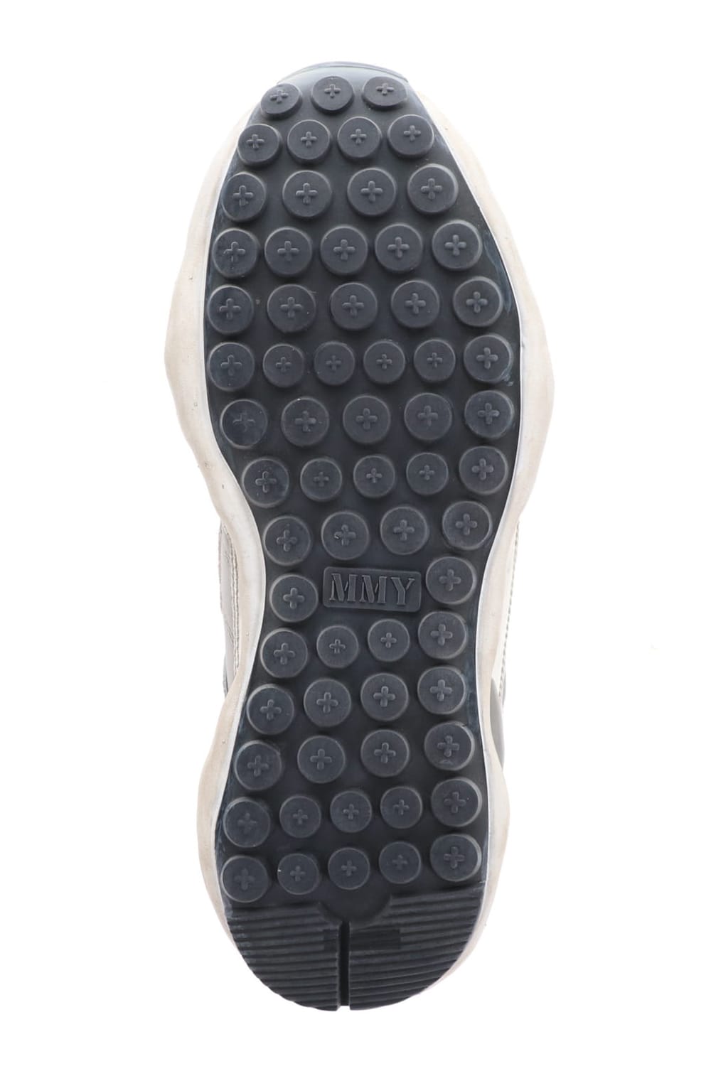 Original distressed effect sole leather Runner sneaker Silver