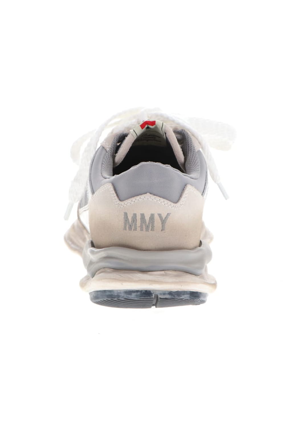 Original distressed effect sole leather Runner sneaker Silver