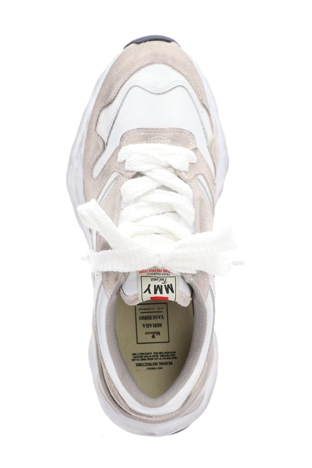 Original distressed effect sole leather Runner sneaker White