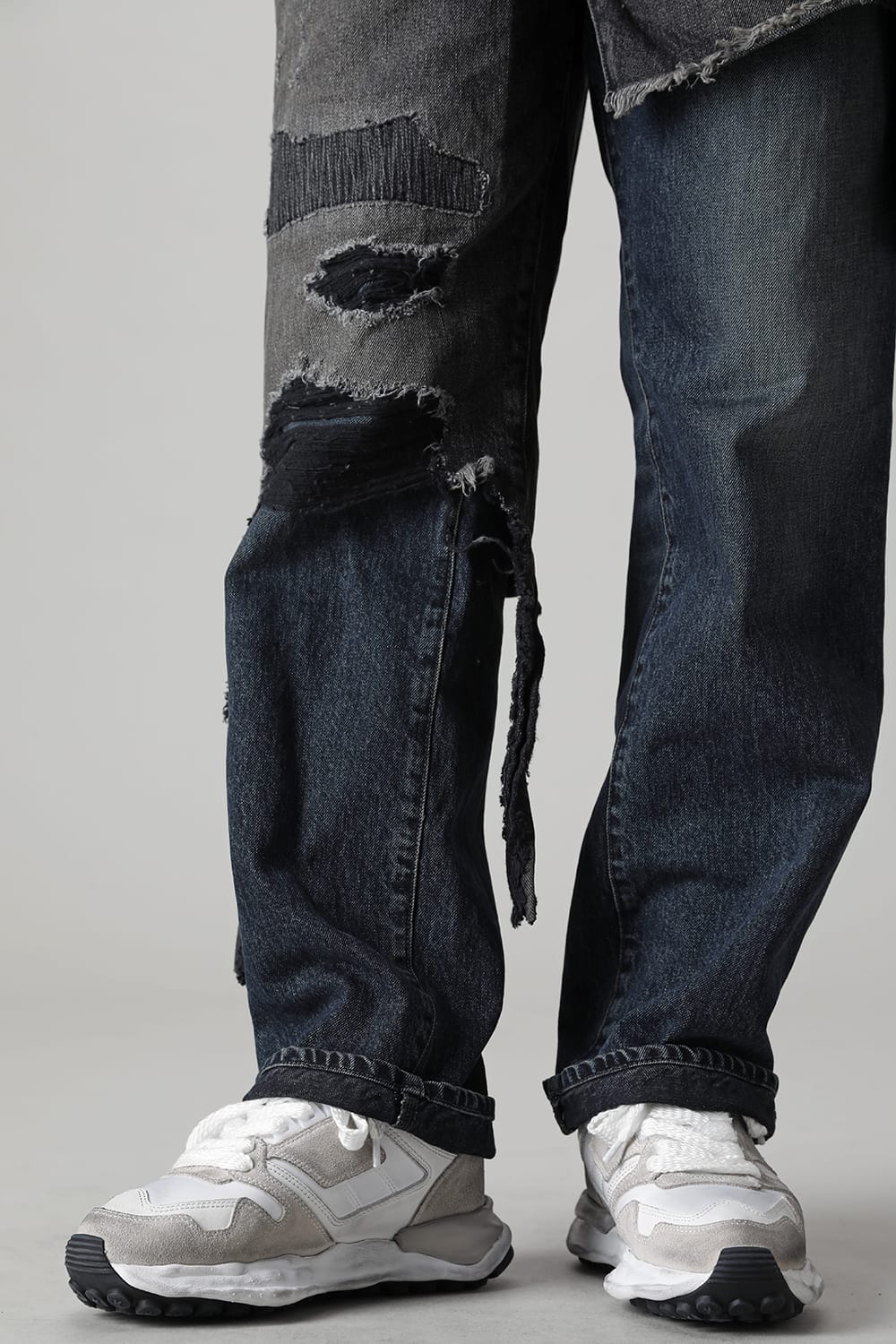 Original distressed effect sole leather Runner sneaker White