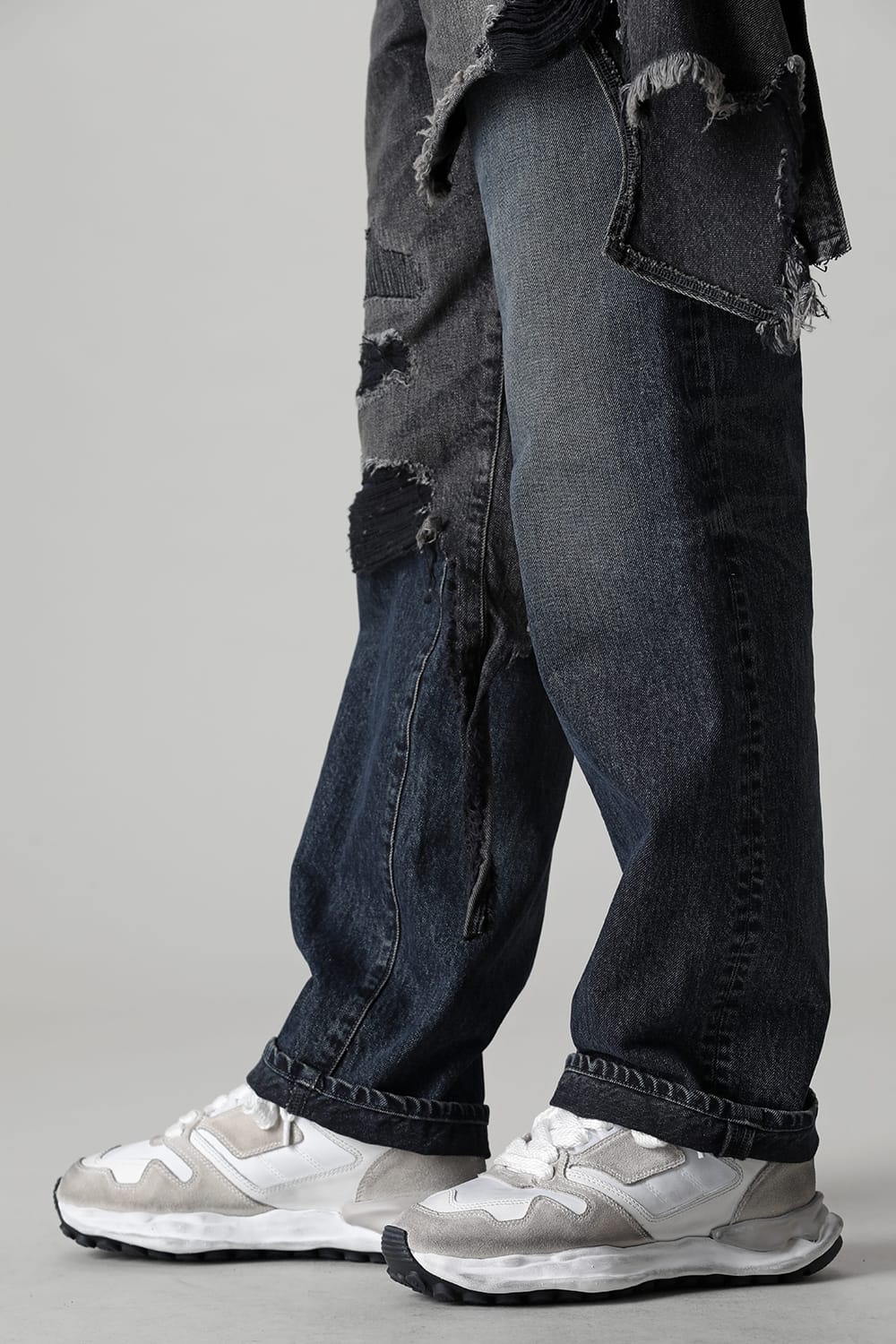 Original distressed effect sole leather Runner sneaker White