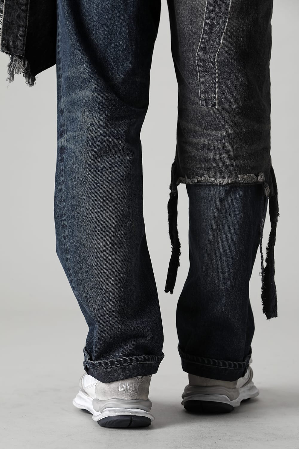 Original distressed effect sole leather Runner sneaker White