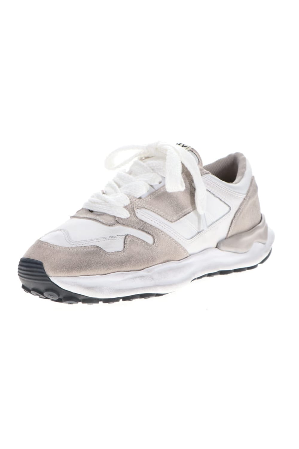 Original distressed effect sole leather Runner sneaker White