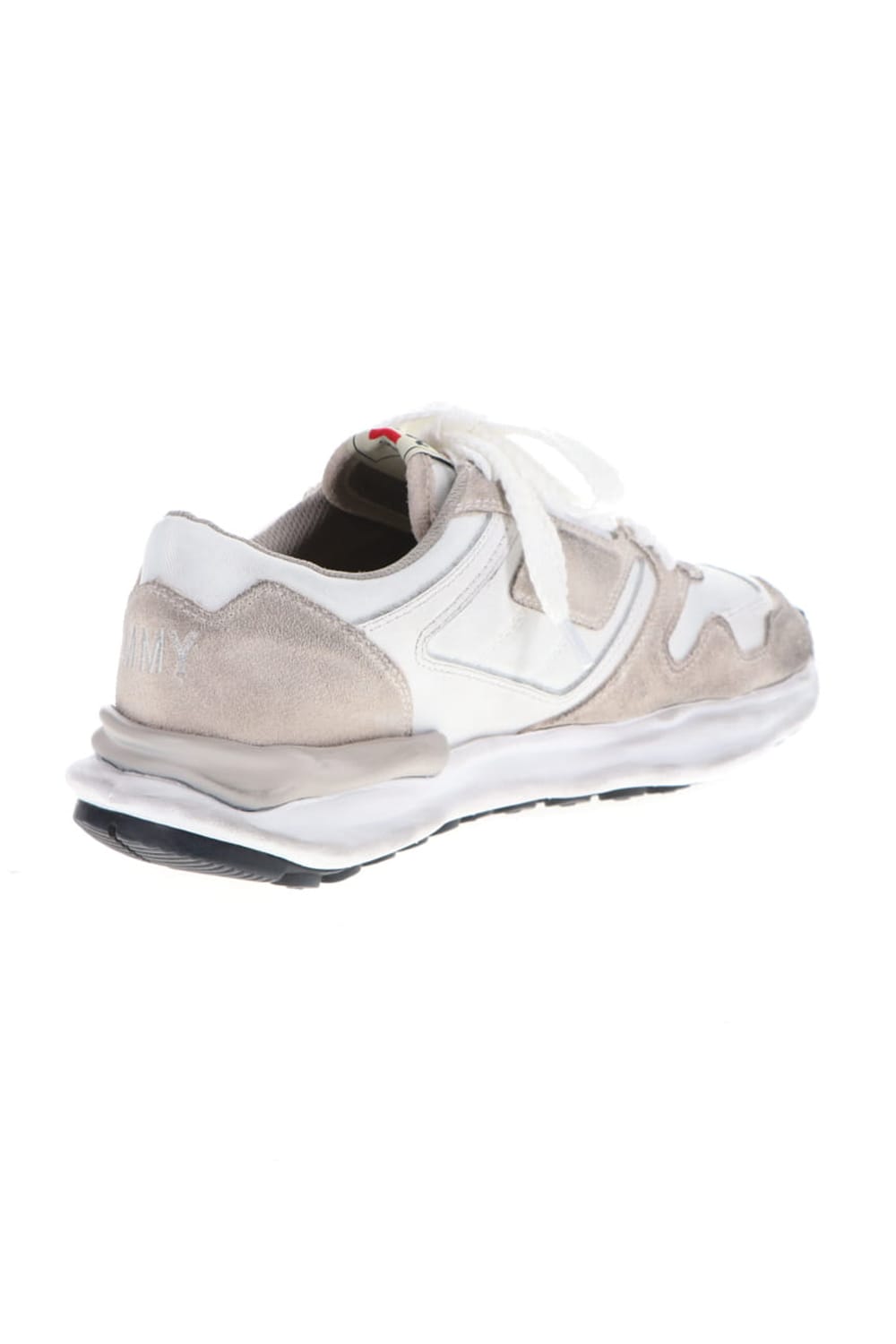 Original distressed effect sole leather Runner sneaker White