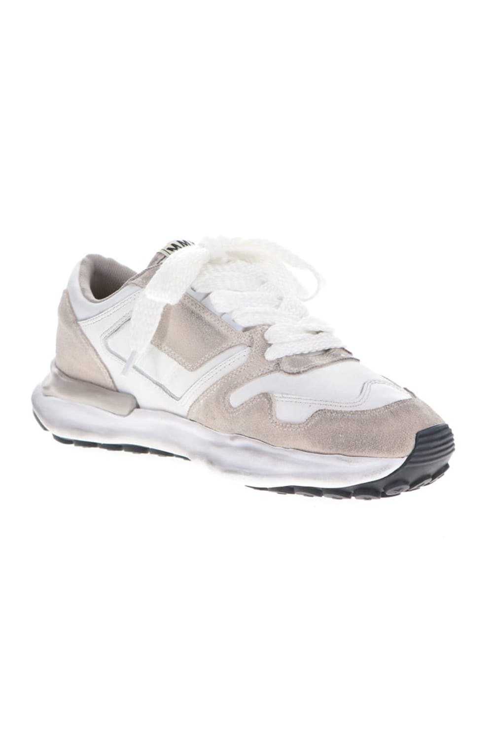 Original distressed effect sole leather Runner sneaker White