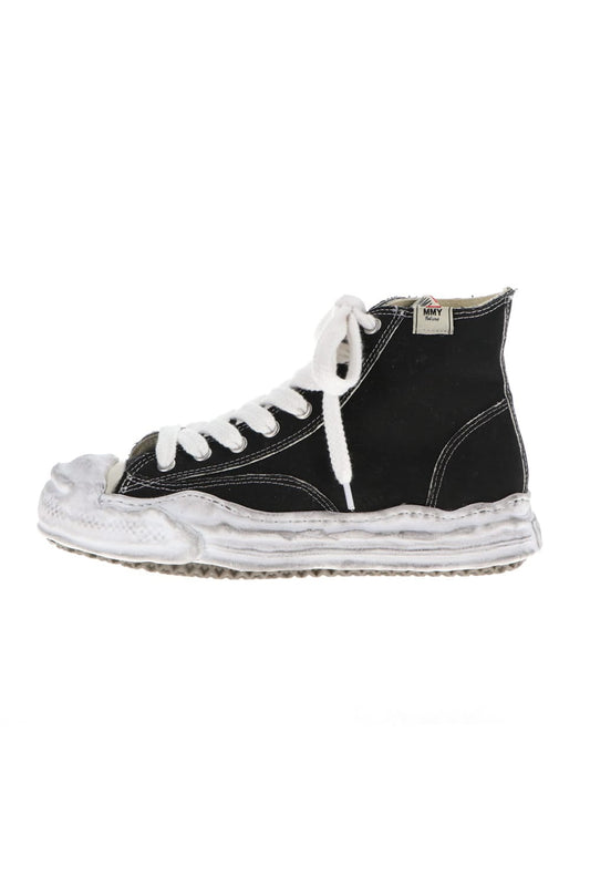 -HANK high- original distressed effect sole canvas High-Top sneakers Black