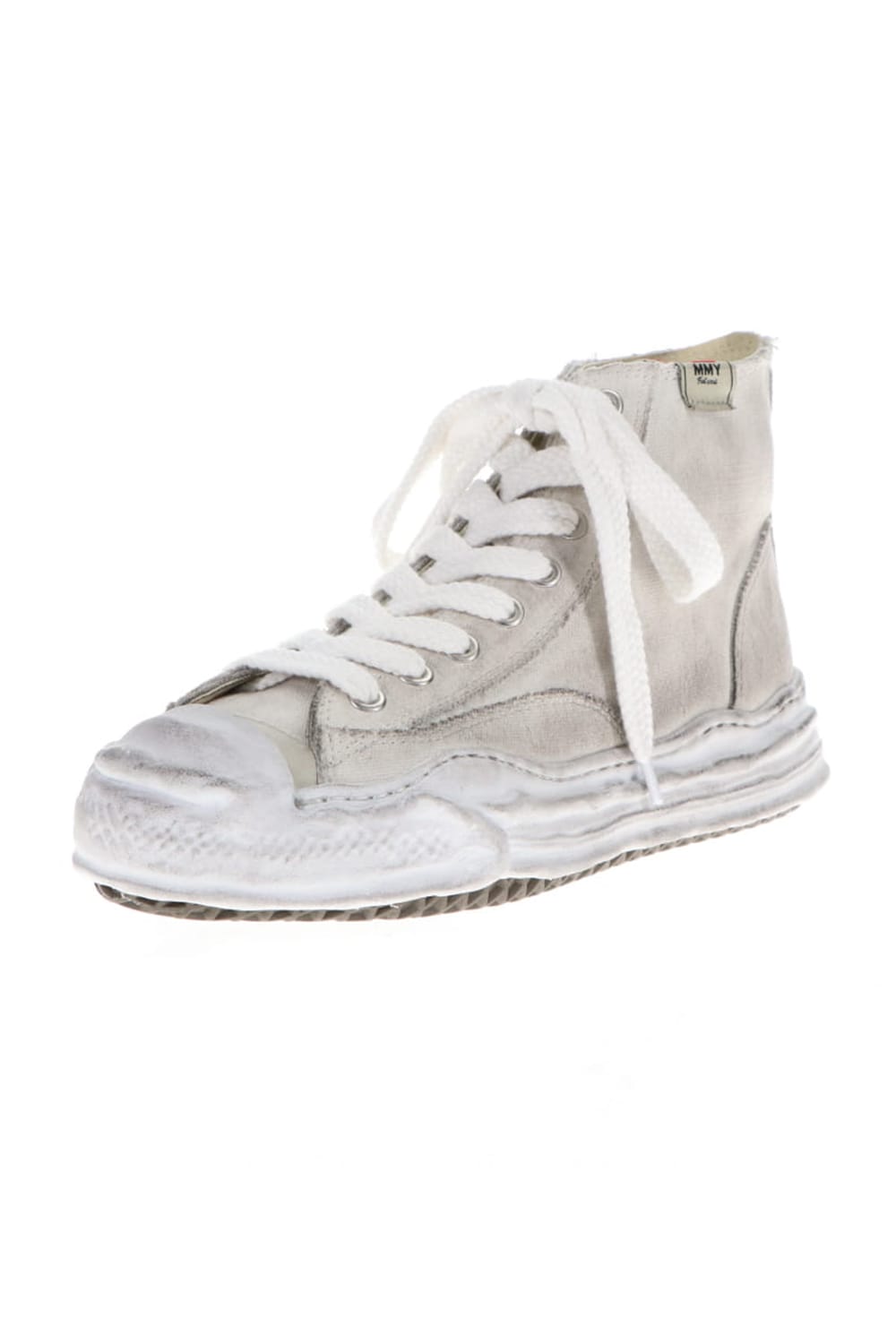 -HANK high- original distressed effect sole canvas High-Top sneakers White