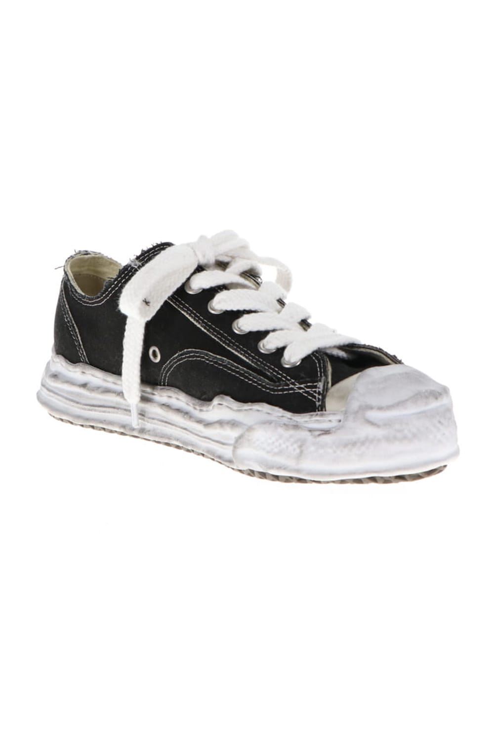 -HANK low- original distressed effect sole canvas Low-Top sneakers Black